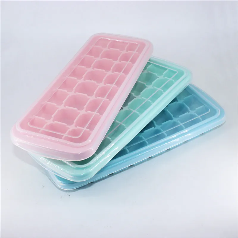 24 Cavity Ice Cube Tray with Removable Lid Silicone Reusable Cubes Mold DIY Fruit Cream Maker Mould Kitchen Bar Tools | Дом и сад