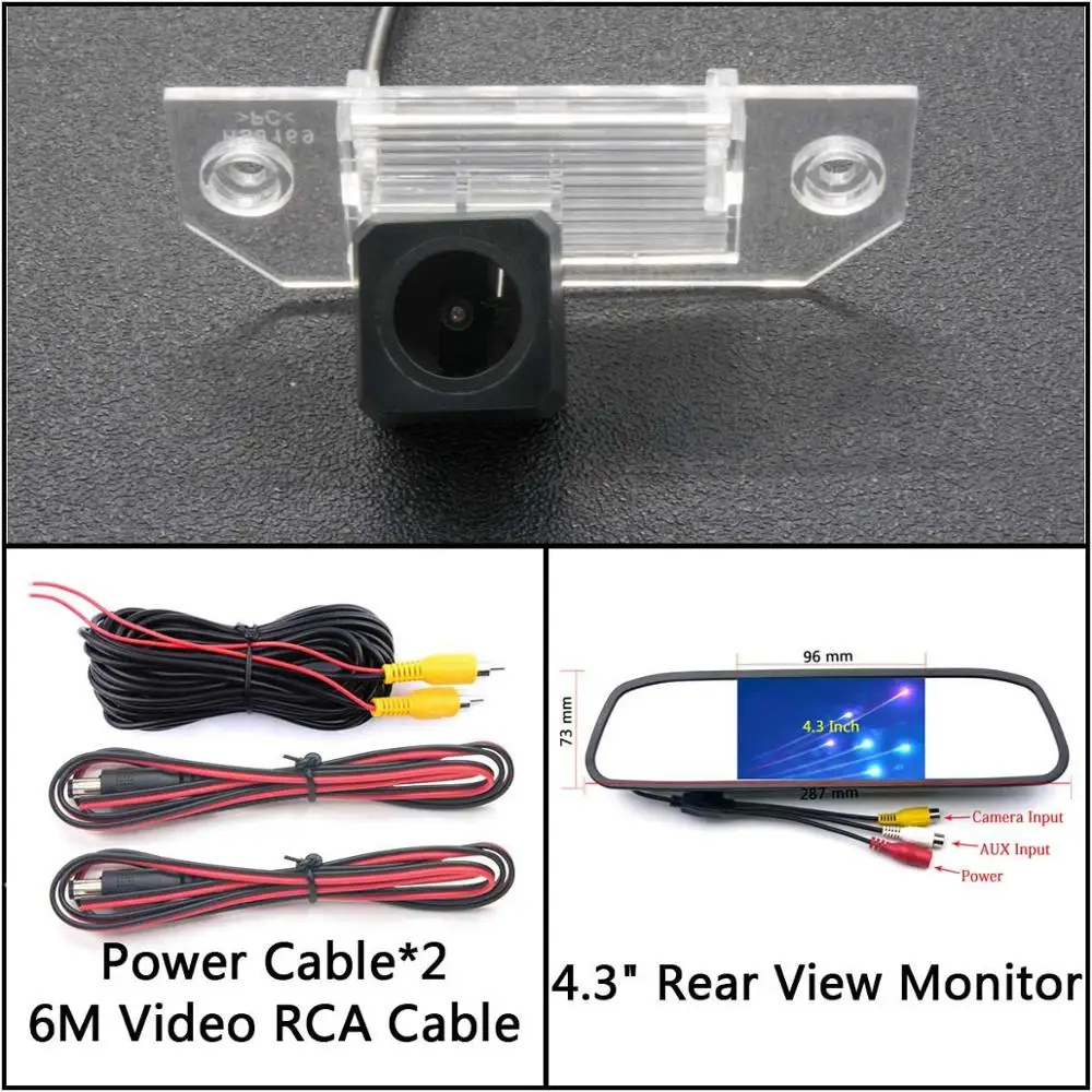 Cam N 4.3 Mirror Full HD резервная камера заднего вида для Ford Mondeo C-Max Focus/Focus 2 Fiesta S-MAX Автостоянка ЖК-зеркало монитор - Название цвета: Cam N 4.3 Mirror
