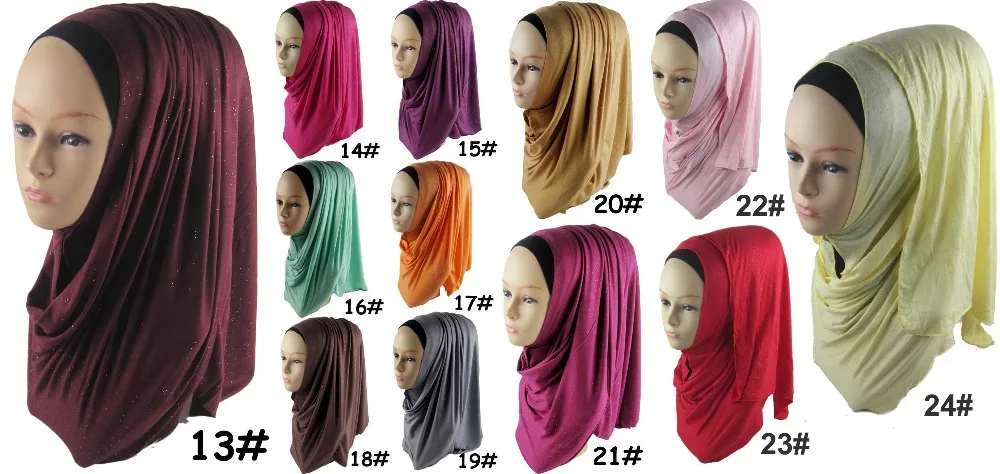 Один шт Новый Модный мусульманский свитер мерцающий Хиджаб Женский Блестящий