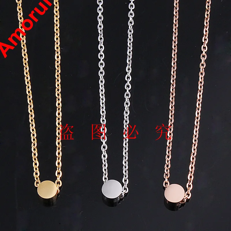 Розовое золото/серебряный Цветной Круг Воротник Ожерелье Круглый Bean Point Collier