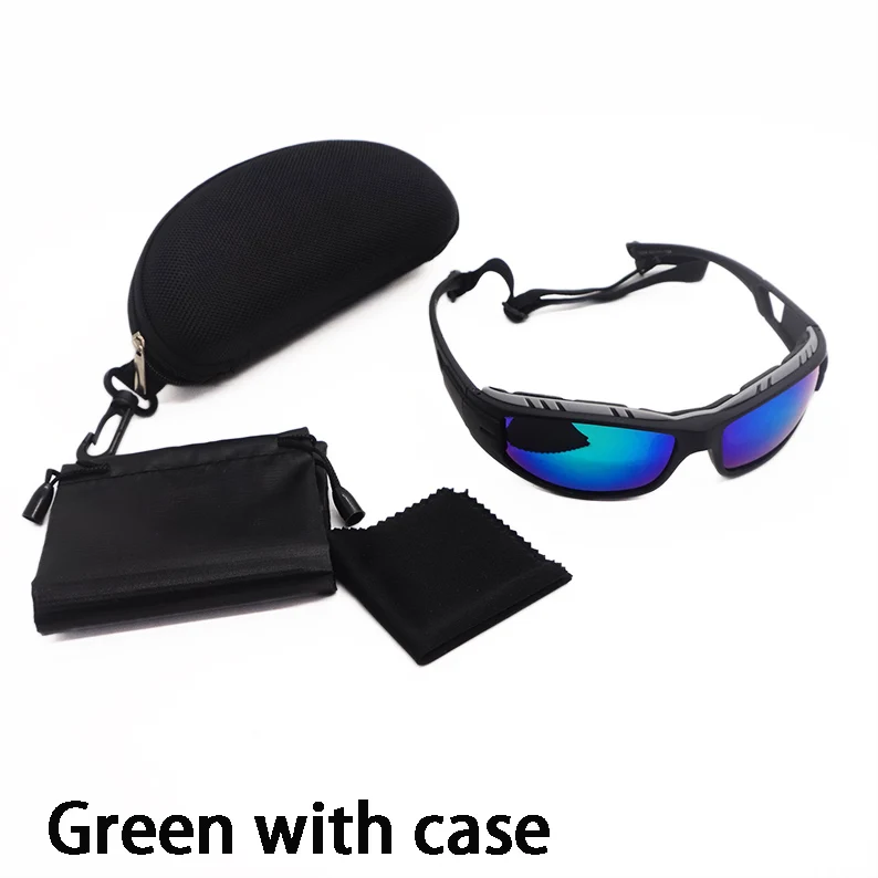 green with case Крутые лыжные очки, спортивные очки, солнцезащитные очки, качественные солнцезащитные очки, супер удобные, унисекс, лыжные очки, анти-ветер, лыжи, сноуборд - Цвет: green with case