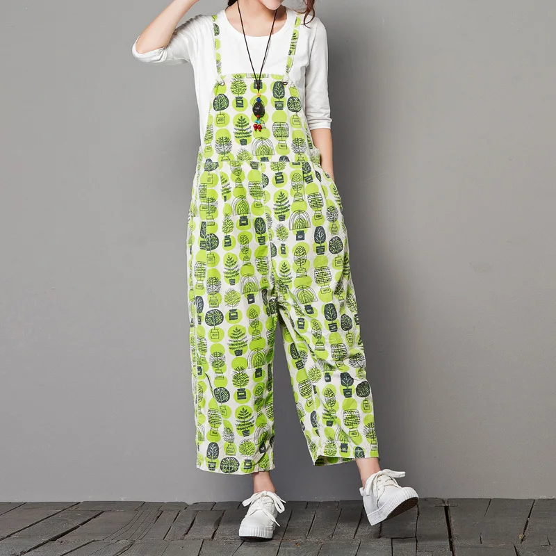 Женский комбинезон до щиколотки Свободный Повседневный с принтом|women casual pants|pants