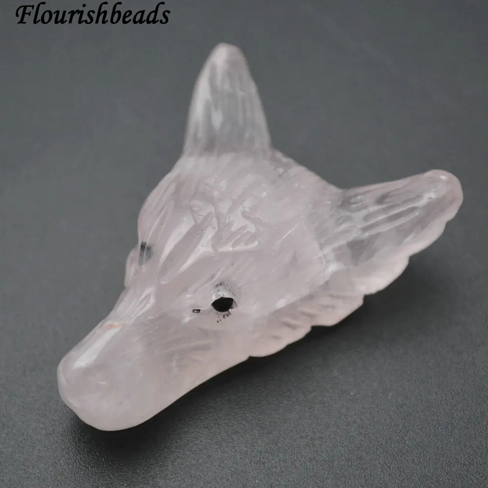 Высокое качество натуральный пирит резная голова волка каменная подвеска 5 шт. в