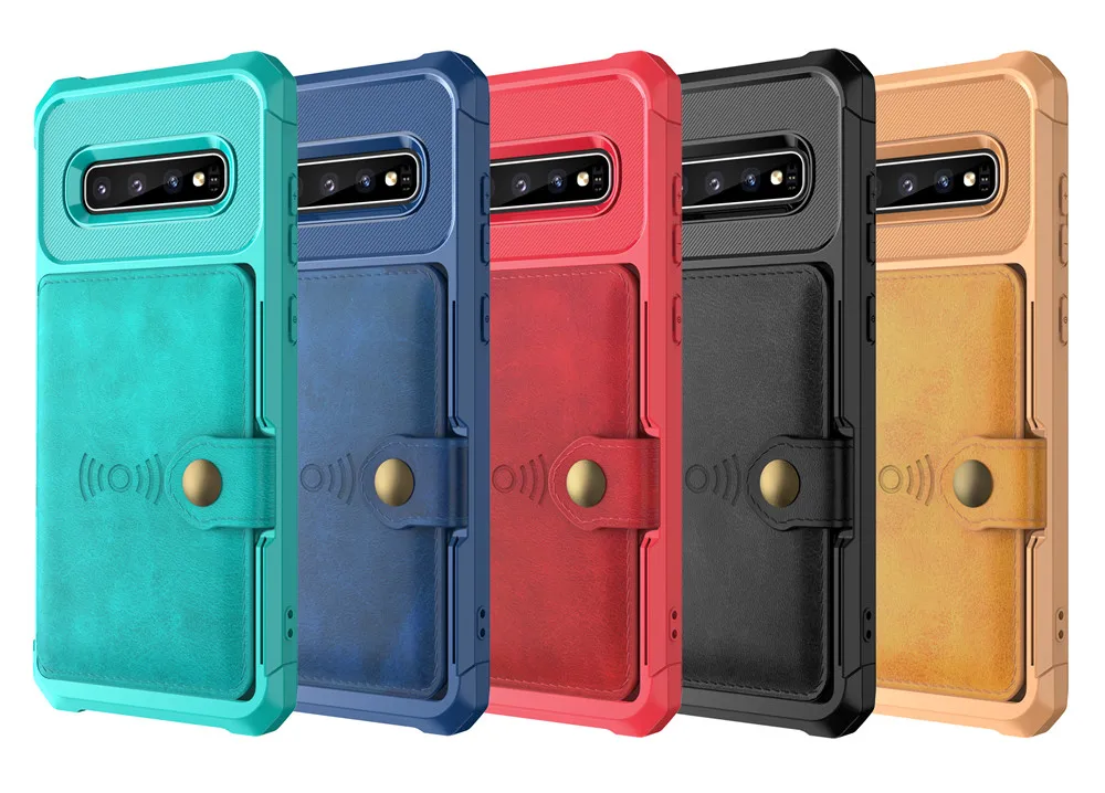 Противоударный чехол для samsung S10 S9 Plus10e кожаный бумажник кредитный держатель для карт подставка силиконовый защитный чехол для Galaxy Note 9