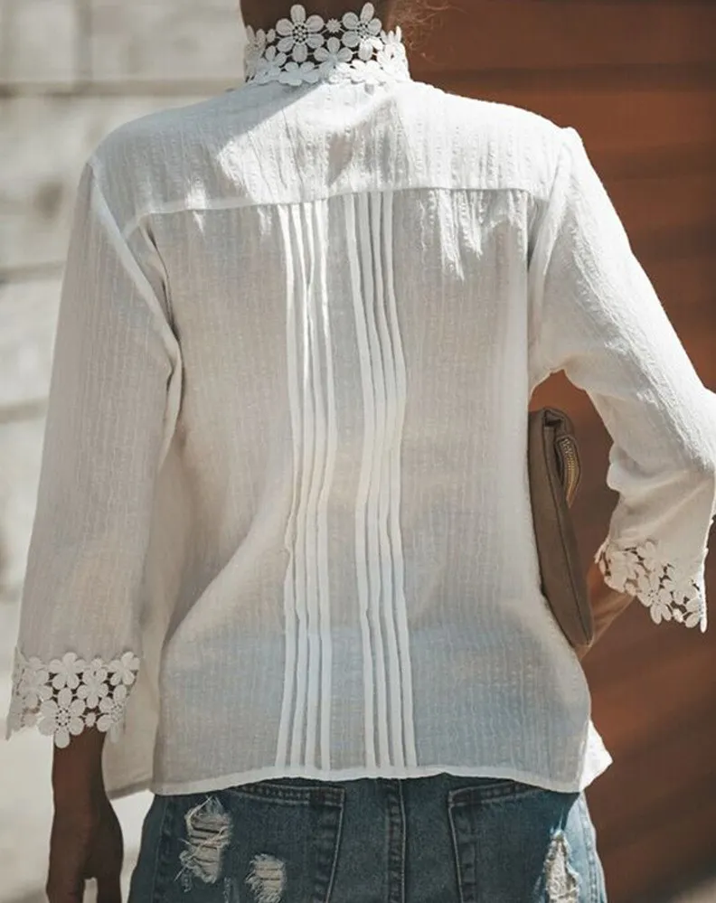 Женские винтажные блузки с воротником-стойкой и цветочным принтом вечерние