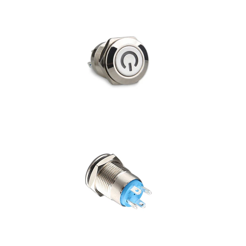 12mm Metal Button Switch with LED Bulb Night Light Push 6V 12V 24V 36V 110V 220V button waterproof | Обустройство дома