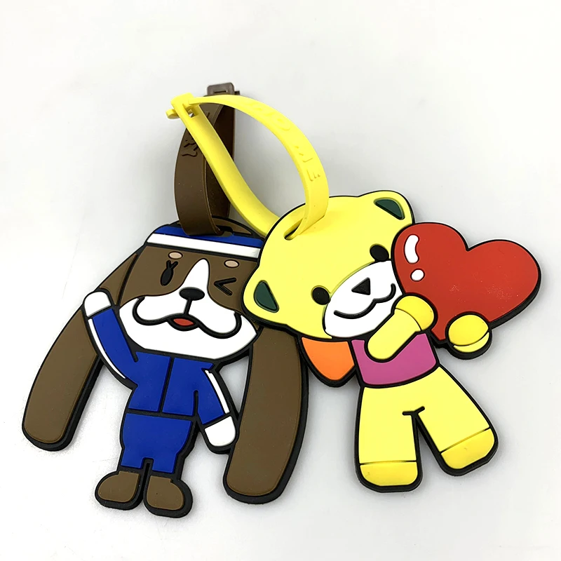 Укомплектованные 3D Мультяшные мягкие резиновые бирки для багажа|Магниты на