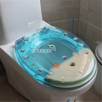 new 4738cm high grade beautiful light blue really dry flower shells resin toilet seat cover uvo type universal toilet cover