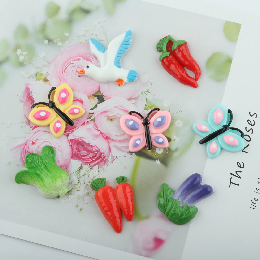 5 шт./лот аксессуары для волос ручной работы XIMA Радуга бабочка Фрукты Смола