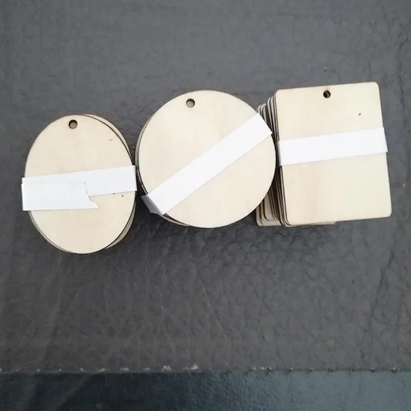 Необработанный пустое дерево 60 шт. Круглый Овальный прямоугольник с одним