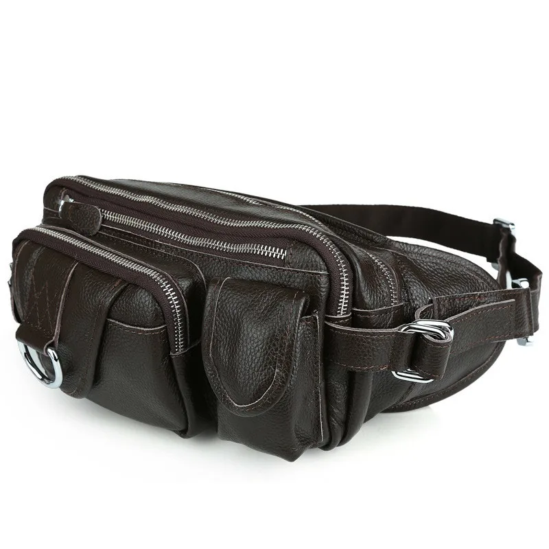 Tiding из натуральной тисненой кожи Мужская поясная сумка большой емкости модный