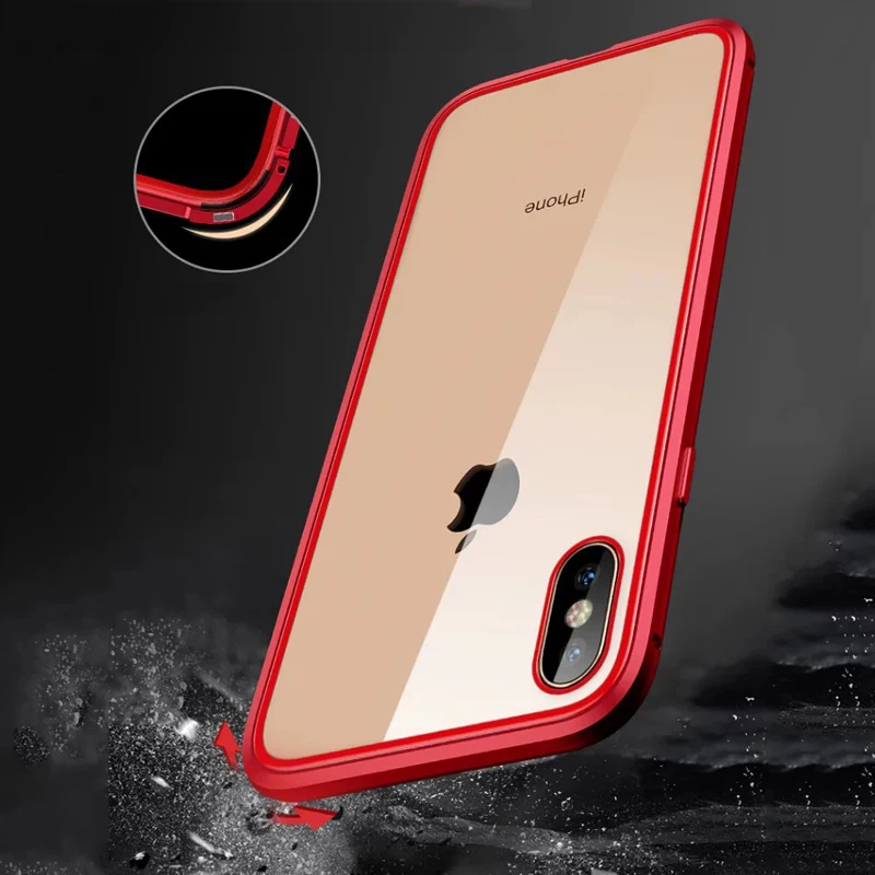 S-GUARD магнитный металлический флип-чехол для телефона Apple iPhone XS Max XR X 7 8 Plus с двойным