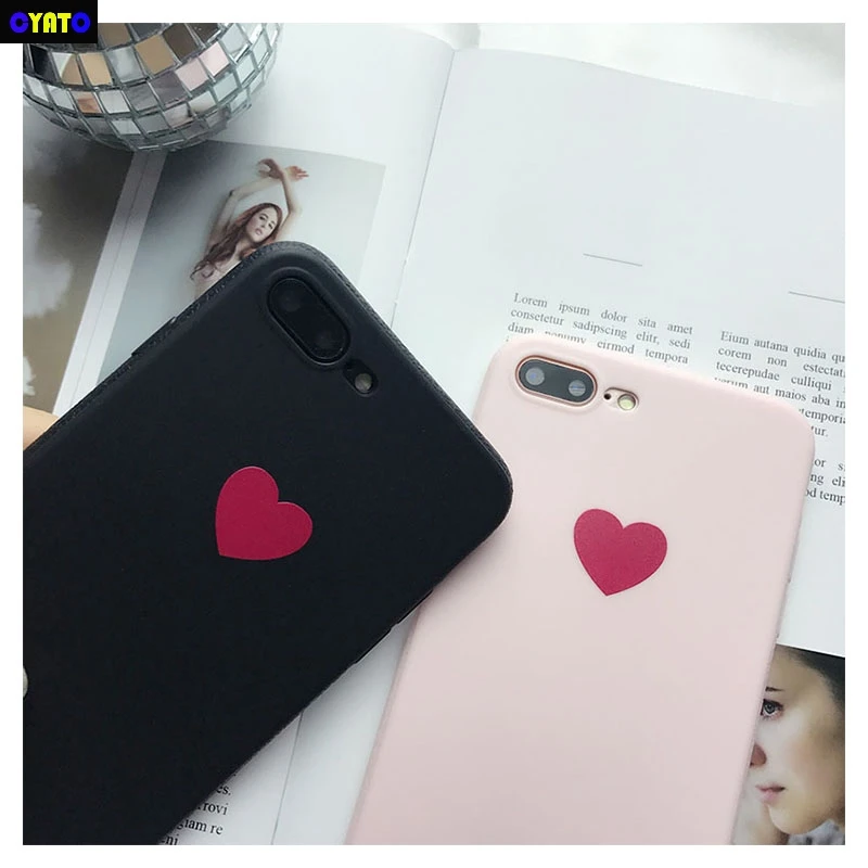 Чехол Cyato для телефона в стиле ретро с красным сердцем iphone X чехол 6 6S 7 8 Plus Модный