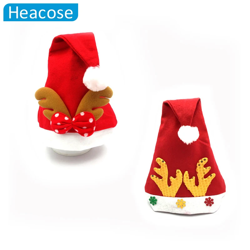 В 2-х стилях Рождественская шапка олень Hat для детей adluts рождественские украшения