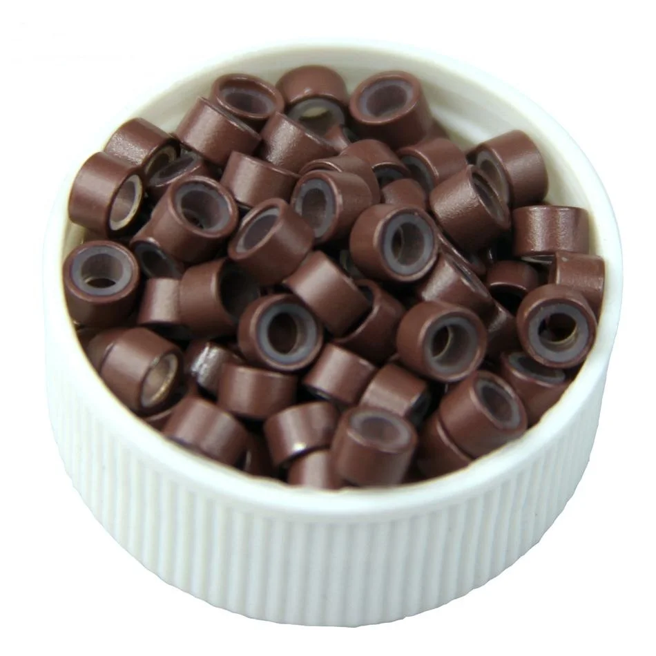 Nano Copper Micro Rings 500 pcs /bag 2.5mm Nano Ring Hair Beads Micro Beads Human Hair Extensions tools 1 bag keratin hair exten - Цвет: middle brown