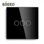 Bseed сенсорный выключатель 2 канала 1 способ сенсорный выключатель света с Стекло Панель черный емкостный сенсорный выключатель ЕС Великобритания США AU Универсальный