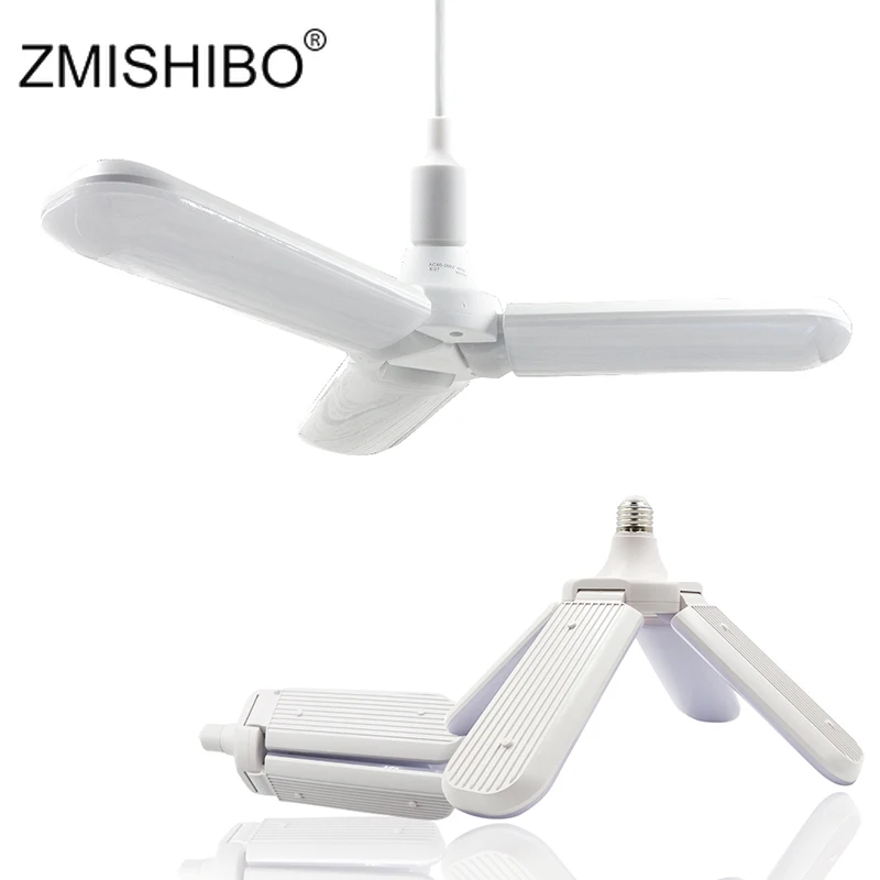 ZMISHIBO 30 Вт 45 55 E27 светодиодный подвесной светильник Складная лопасть вентилятора