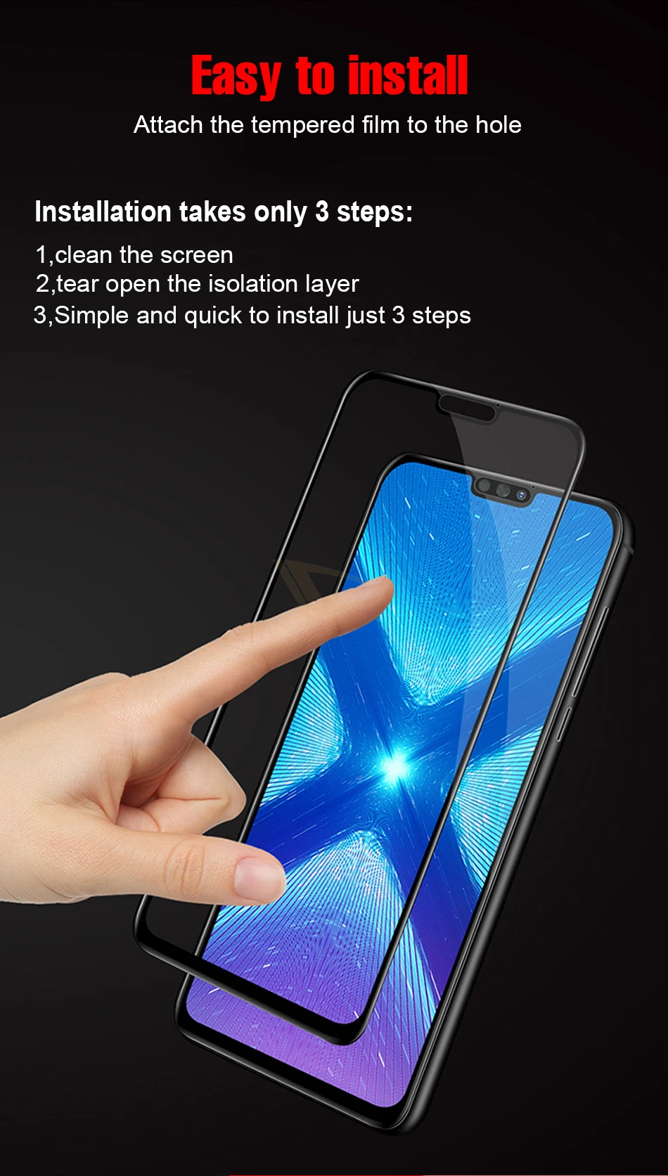 9D полноэкранное Защитное стекло для huawei Honor 8x 7a Pro, закаленное стекло, пленка для huawei Honor 7c 7x, защитное стекло
