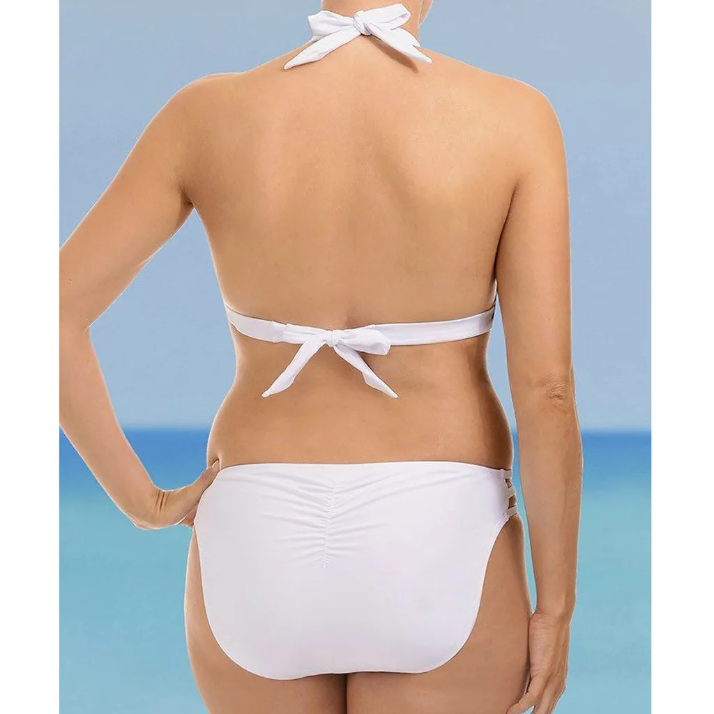 Купальник-бикини CHAMSGEND Женский однотонный раздельный купальник на бретельках