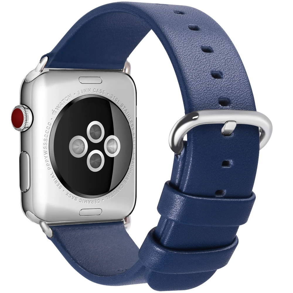 Ремешок из натуральной кожи для apple watch 42 мм браслет нержавеющей стали смарт часов