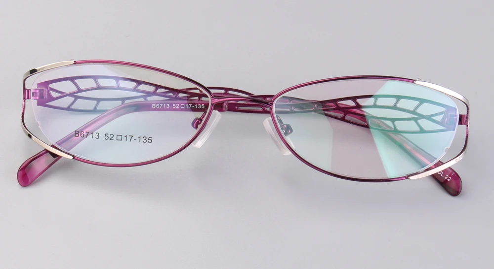 Новая стильная фиолетовая модная рамка для очков Lunette дамские винтажные металлические оправа с прозрачными линзами очки Оптические очки женские по рецепту