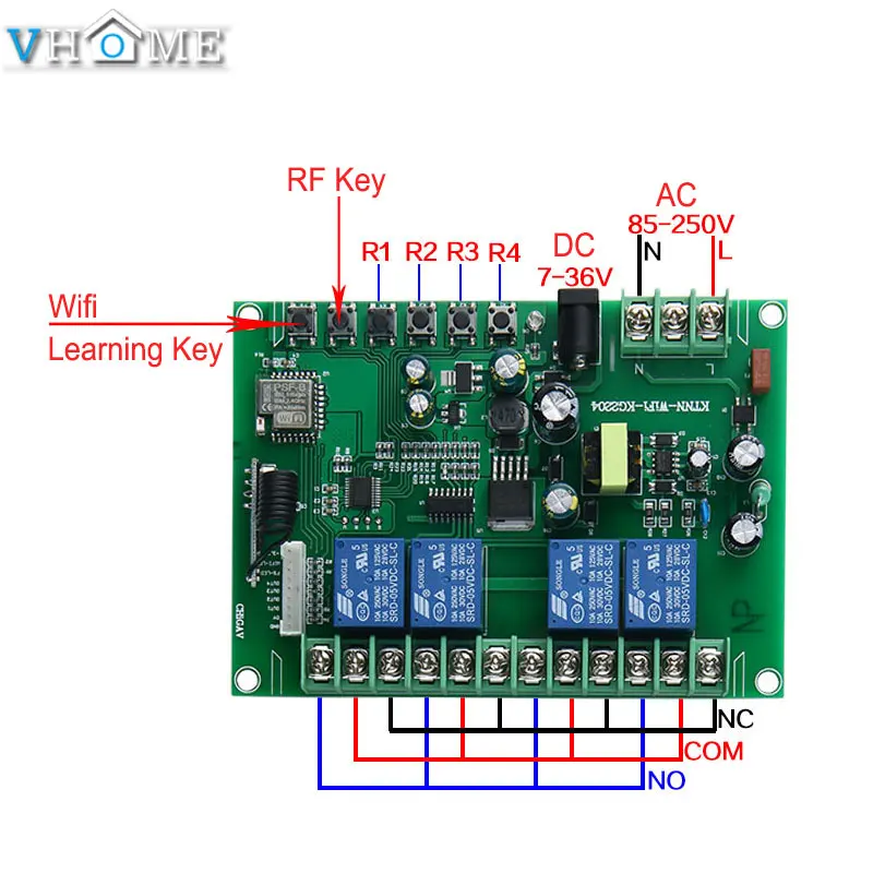 Ewelink 4CH умный Wifi переключатель домашний 433 МГц RF Wifi светильник 4 банды 3 режима работы инчинг Блокировка с Alexa