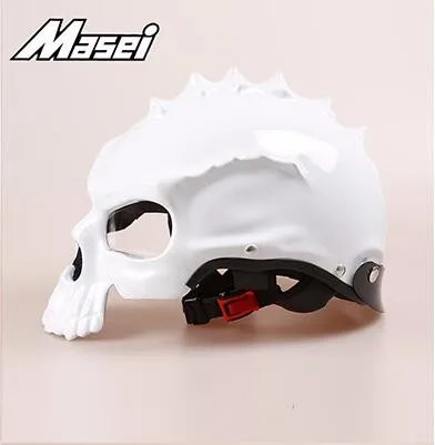 White Masei CG489 Череп мотоциклетный шлем половина лица шлемы мотоцикл Capacetes Casco Ретро шлем - Цвет: White