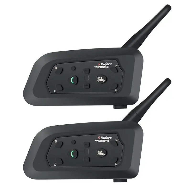 1/2 шт. V6 Pro мотоциклетный шлем Bluetooth гарнитура домофон 6 всадников 1200 м беспроводное переговорное устройство BT домофон водонепроницаемый