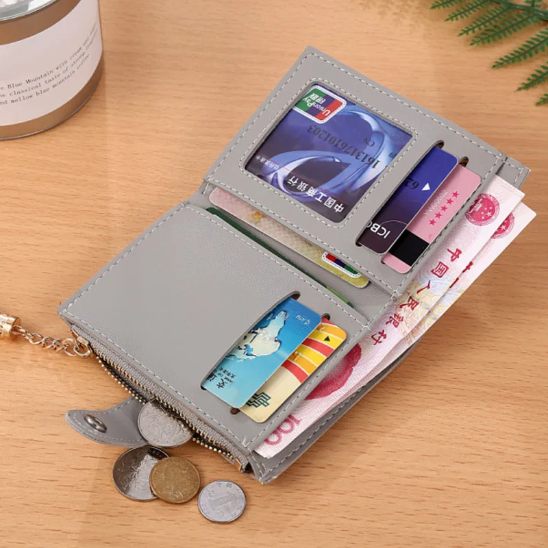 Новинка 2018 модные однотонные женские Мини кошельки кошелек на молнии с