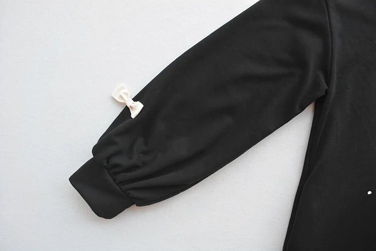 HANA Comics/милое плотное осенне зимнее платье с воротником Питер Пэн бантом крутое