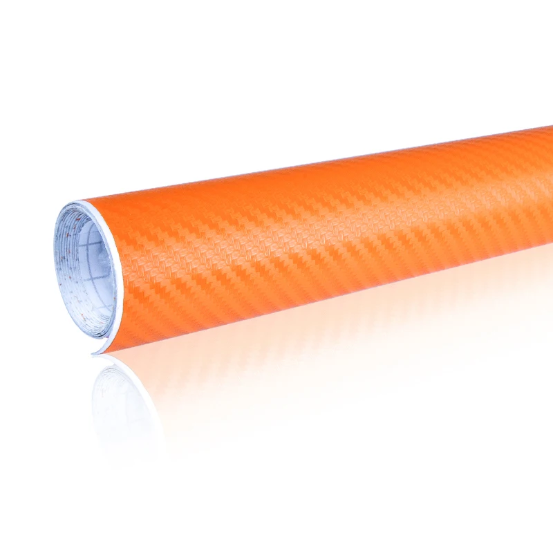 Orange 200 см x 50 см 3D Водонепроницаемая виниловая пленка из углеродного волокна Сделай Сам наклейки на машину и Наклейки обертывание лист рулон 11 цветов для автомобиля-Стайлинг - Название цвета: Orange
