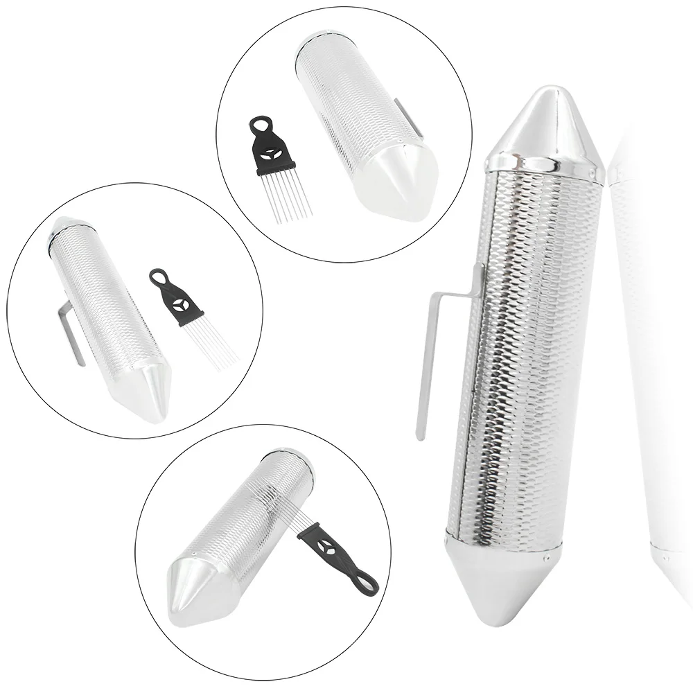 

Stainless Steel Metal Guiro Percussion Instrument Musical Training Tool with Scraper
