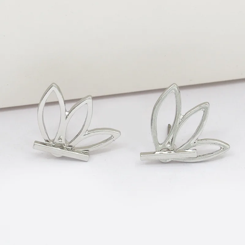 Лотоса женские серьги гвоздики Золотая Цвет серебряного цвета цветок очарование