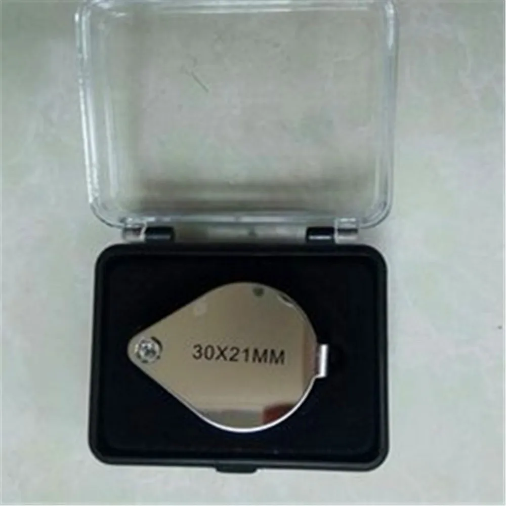 

1 PC Handheld Fold 30x Illuminated Magnifier HD Stainless Steel Body Portable Jade Jewelry Antiques Appraisal tool