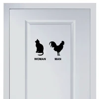 cat and cock marks for toilet sticker vinyl fashion for shop office home cafe hotel toilets door decor wall stickers