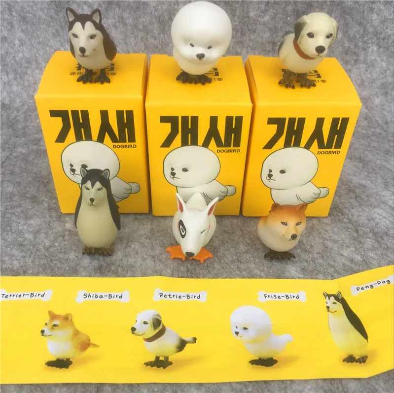 Цвет упаковка коробки 6 шт./компл. DOGBIRD capsule Модели Игрушек 4 см мини кукла для детей Творческий SQUINKIES детский подарок