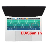 eu spanishfrench russian silicone keyboard cover protector for macbook 2018 2019 pro 13 15 with touch bar pro 13 3 15 4