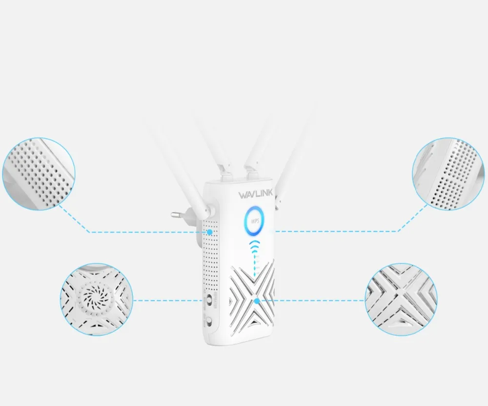 Wavlink 1200 Мбит/с wifi ретранслятор расширитель/усилитель/маршрутизатор/точка доступа гигабитный Беспроводной двухдиапазонный 2,4G/5G Внешние 5dBi антенны