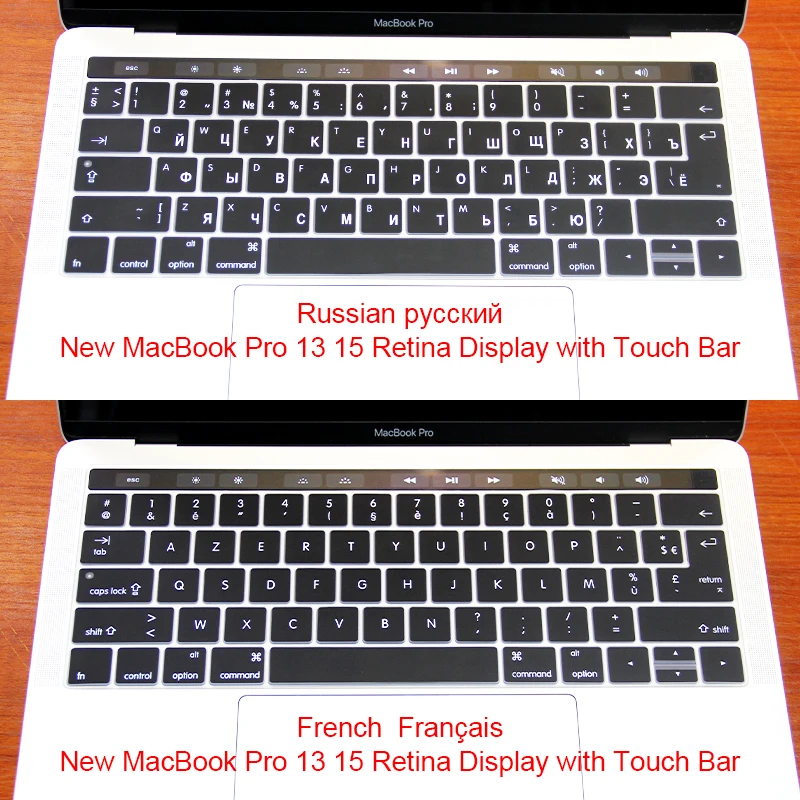 Русский Французский силиконовые US/EU обычная клавиатура кожного покрова для Macbook Pro retina 1" A1706 15" A1707 сенсорной панелью ID отпустите на