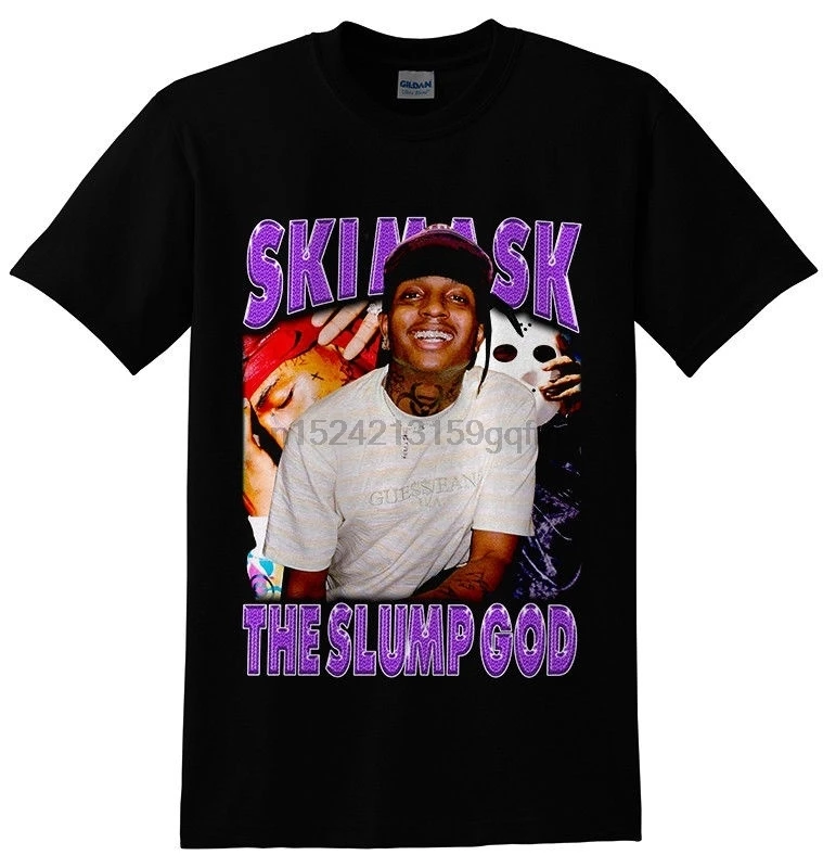 Лыжная маска THE SLUMP GOD хип хоп рэп простой графический дизайн рубашка Летняя мода