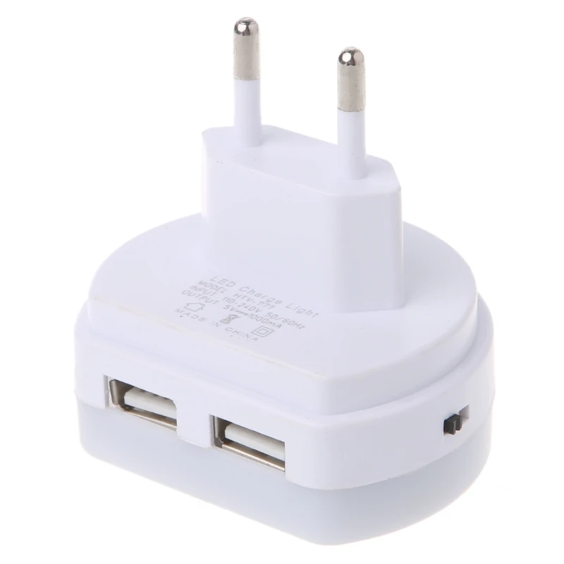 Светодиодный Светильник-ночник с двойным зарядным устройством USB с датчиком от сумерек до рассвета, настенный светильник L15