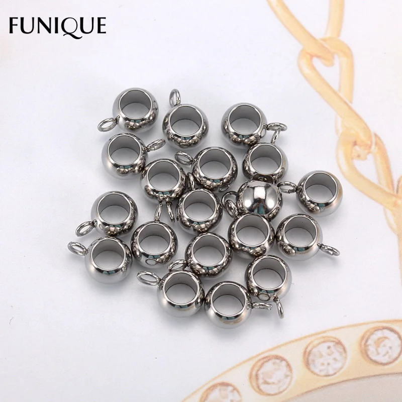 Круглые Полированные Подвески FUNIQUE из нержавеющей стали 20 шт. с большим