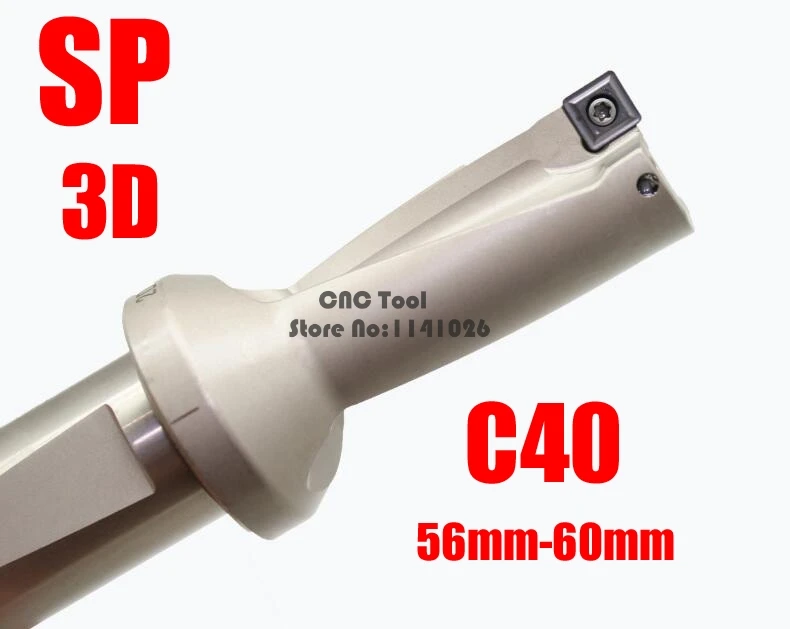 U Drill Bit 3D WC SP C40 56 57 58 59 60 mm Indexable Insert Drills Type U Drill Shallow Hole Tool For Metal