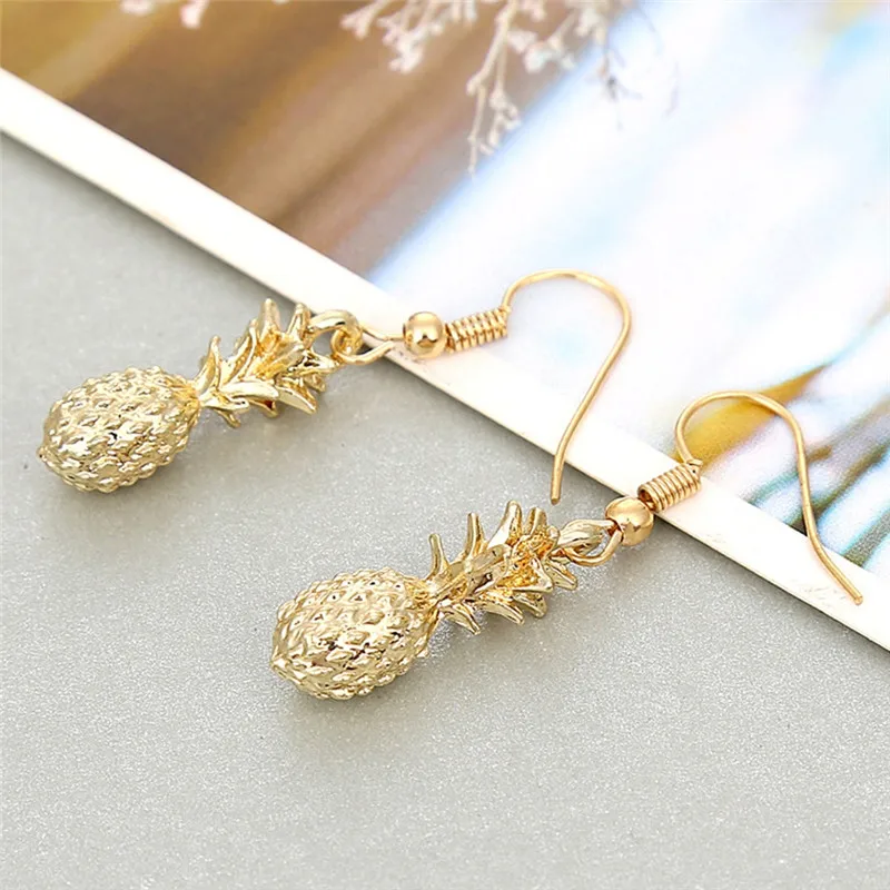 Серьги с кристаллами-каплями PINKSEE из фрукта Ананаса, винтажного золотого цвета, с большим подвеском из крупного страза для женщин, очаровательные ювелирные изделия.