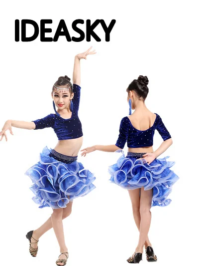 Женская юбка для девочек сальсы танго платье бальных танцев детская одежда