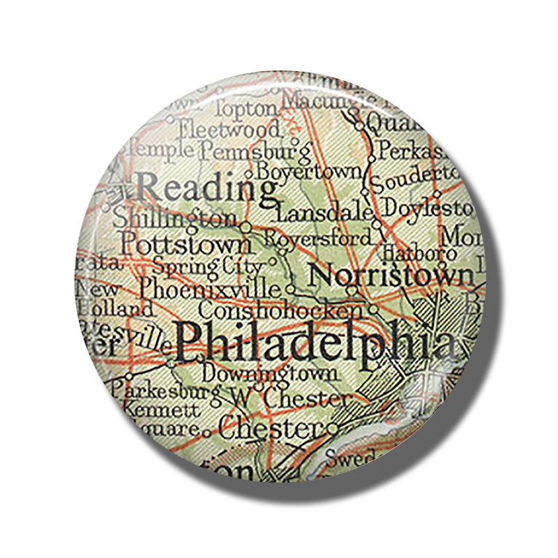 Philadelphia карта магнит на холодильник Пенсильвания стекло для чтения кабошон, магнитные наклейки на холодильник держатель для заметок украшение дома