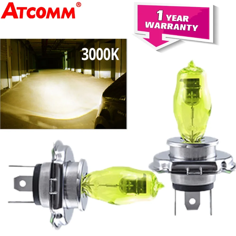 Автомобильные галогенные лампы ATcomm 2 шт. 3000K H7 H4 12 В 55 Вт H1 H3 H8 H9 H11 H10 9005 HB3 9006 HB4 Supe