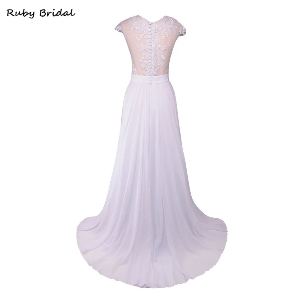 Ruby Bridal 2017 очаровательные длинные свадебные платья трапециевидной формы белое
