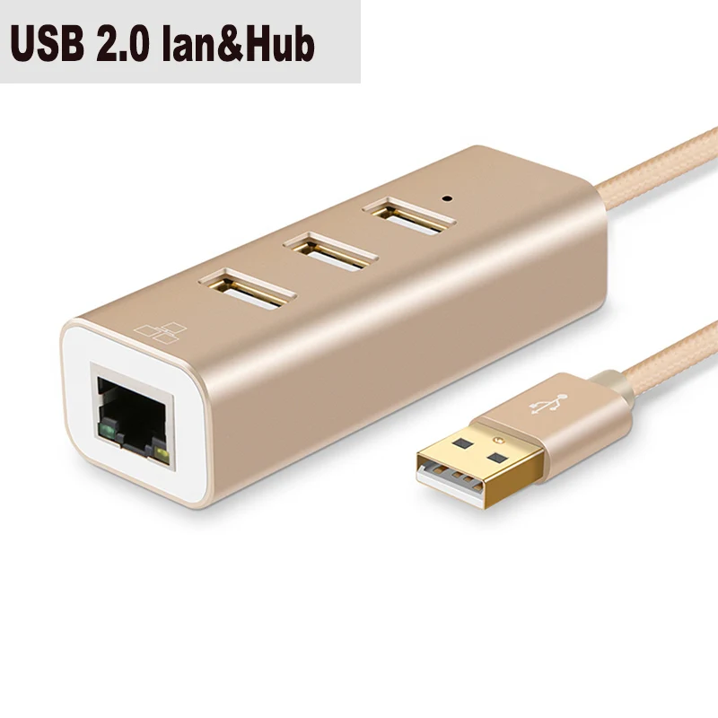 USB 2.0 lan hub Многоточечный USB 2,0 ethernet концентратор адаптер RTL8152 набор микросхем Realtek для win10/8/7/XP/Mac. OS - Цвет: USB 2.0 lan hub