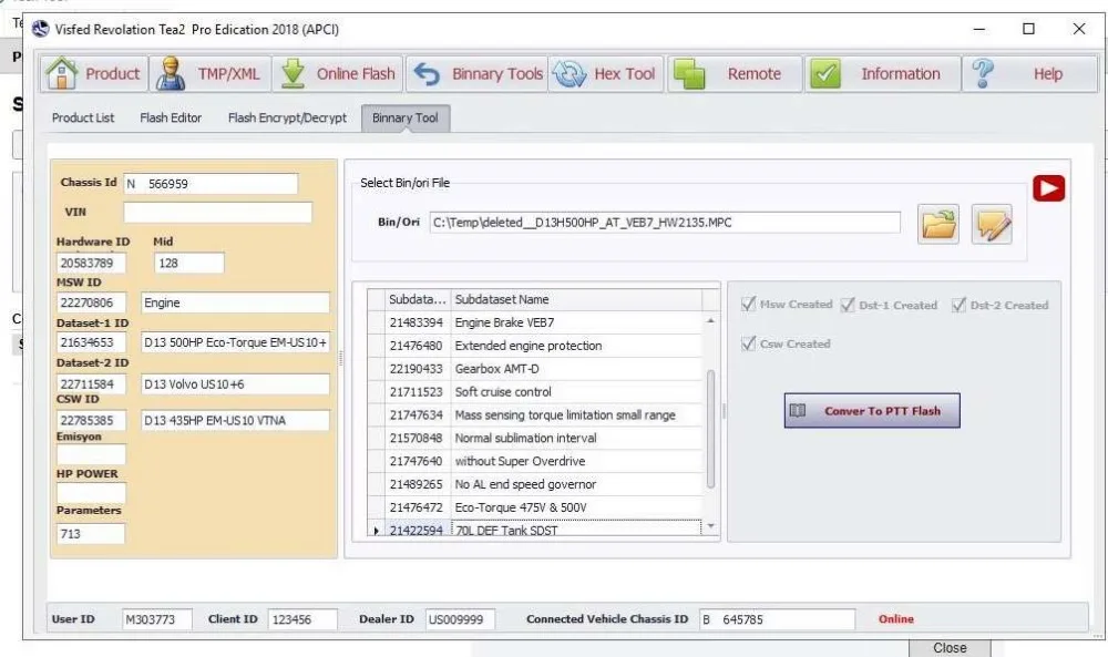 Visfed Revolation Tea2 Professional(APCI) для промежуточного запоминающего файла Volvo Encryptor/decyptor